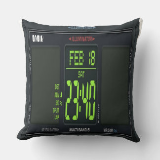 Digital Watch Face Lumbar Pillow クッション