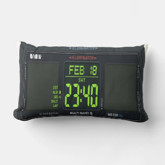 Digital Watch Face Lumbar Pillow ランバークッション