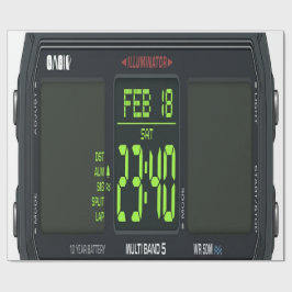 Digital Watch Face Wrapping Paper ラッピングペーパー