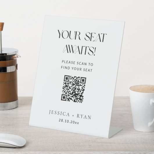 Digital Wedding Seating Chart with QR Code Sign 台座サイン (インサイチュ)