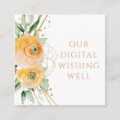 Digital Wishing Well QRコードフローラ結婚 エンクロージャーカード (正面)