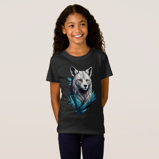 Digital Wolf Basic Kids Girl's Tシャツ (正面フル)