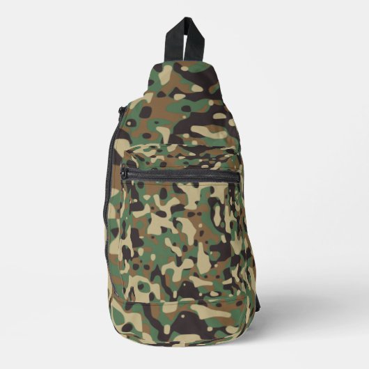 Digital Woodland Military Camouflage Pattern スリングバッグ (正面)