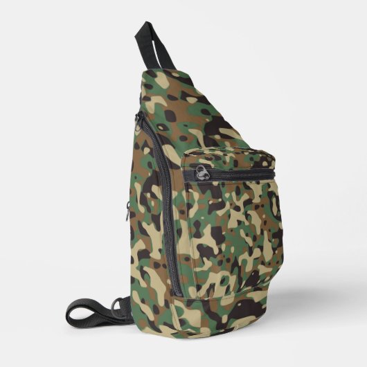 Digital Woodland Military Camouflage Pattern スリングバッグ (左コーナー)