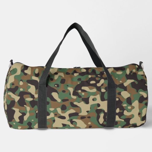 Digital Woodland Military Camouflage Pattern ダッフルバッグ (正面)