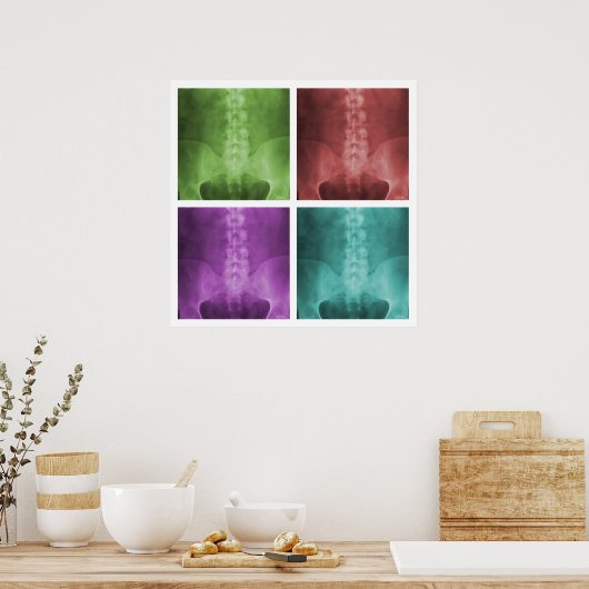 Digital X-Ray Pop Art Square Poster ポスター (キッチン)