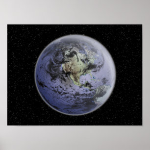 Digitally enhanced image of the Full Earth ポスター