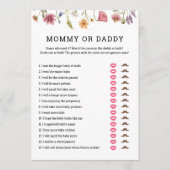 DigitalWildflower赤ちゃんシャワーママまたはパパのゲーム 招待状 (正面)