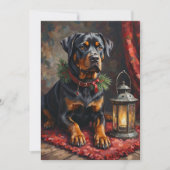 Dignified Rottweiler Dog Christmas Lantern シーズンカード (正面)