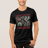 Dignity, Freedom, Palestine トライブレンドTシャツ (正面)
