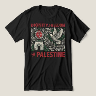 Dignity, Freedom, Palestine トライブレンドTシャツ
