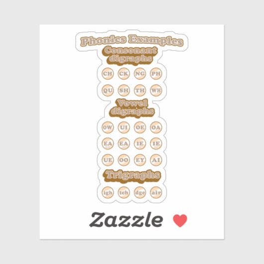 Digraphs, Trigraphs 学's English Phonics シール (シート)