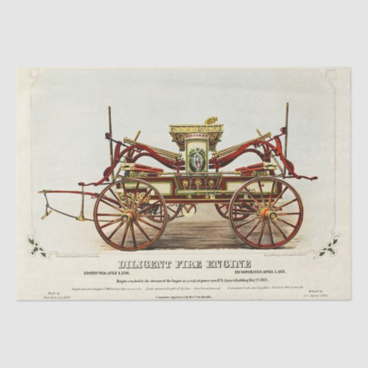 Diligent Fire Engine, 1852, Restored, Decompage 薄葉紙 (正面)