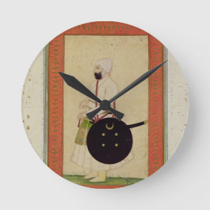 Dilir Khan、大きいCliからのc.1760のポートレート、 ラウンド壁時計