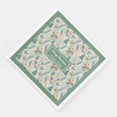 Dill Green and Gold Lux Napkins Monogram Holiday (コーナー)