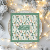 Dill Green and Gold Lux Napkins Monogram Holiday