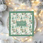 Dill Green Napkins Luxury Holiday Floral Christmas