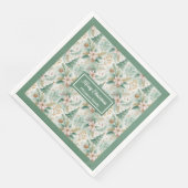 Dill Green Napkins Luxury Holiday Floral Christmas (コーナー)