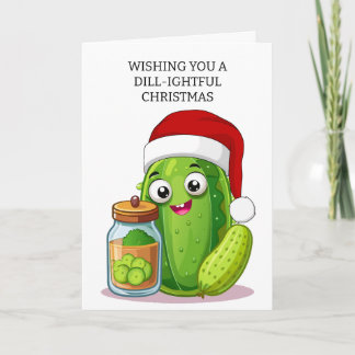 Dill‑ightful Christmas Pickle with Santa Hat シーズンカード