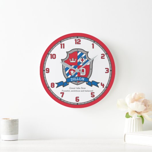 Dillonの男の子の一流の意味紋章学は盾をナイト爵に叙します ラージ壁時計 (ホーム)