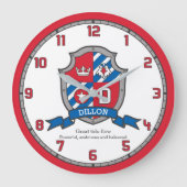 Dillonの男の子の一流の意味紋章学は盾をナイト爵に叙します ラージ壁時計 (正面)