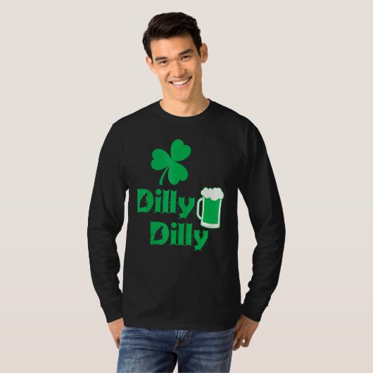 Dilly Clover Leaf Lucky Irish St Patrick's Day Bee Tシャツ (正面フル)