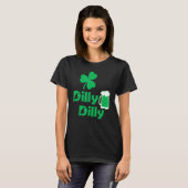 Dilly Clover Leaf Lucky Irish St Patrick's Day Bee Tシャツ (正面フル)