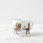 dilophosaurus漫画イラストレーション エスプレッソカップ (正面右)