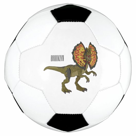 dilophosaurus漫画イラストレーション サッカーボール (正面)