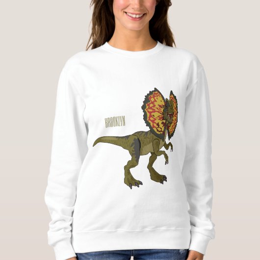 dilophosaurus漫画イラストレーション スウェットシャツ (正面)