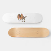 dilophosaurus漫画イラストレーション スケートボード (横)