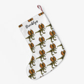 dilophosaurus漫画イラストレーション スモールクリスマスストッキング (裏面 (吊り時))