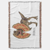 dilophosaurus漫画イラストレーション スローブランケット (正面縦)