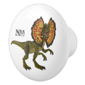 dilophosaurus漫画イラストレーション セラミックノブ (右)