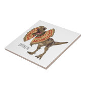 dilophosaurus漫画イラストレーション タイル (側面)