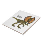 dilophosaurus漫画イラストレーション タイル (側面)