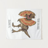 dilophosaurus漫画イラストレーション タペストリー (正面(横))