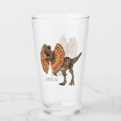 dilophosaurus漫画イラストレーション タンブラーグラス (正面)