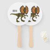 dilophosaurus漫画イラストレーション ハンドファン (正面&裏面)