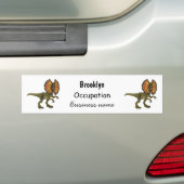 dilophosaurus漫画イラストレーション バンパーステッカー (車上)