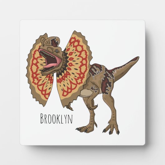 dilophosaurus漫画イラストレーション フォトプラーク (正面)