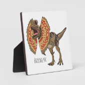 dilophosaurus漫画イラストレーション フォトプラーク (正面)