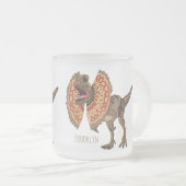 dilophosaurus漫画イラストレーション フロストグラスマグカップ (正面右)