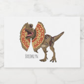 dilophosaurus漫画イラストレーション フードラベル (シングルラベル)