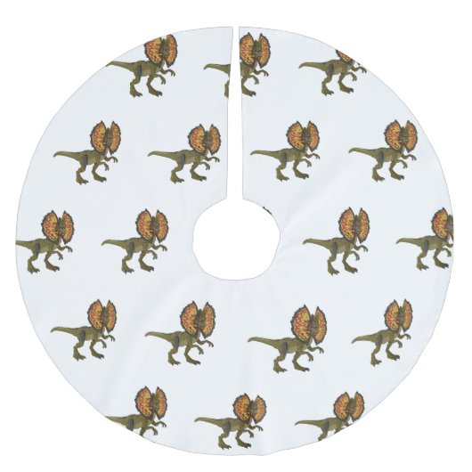 dilophosaurus漫画イラストレーション ブラッシュドポリエステルツリースカート (正面)