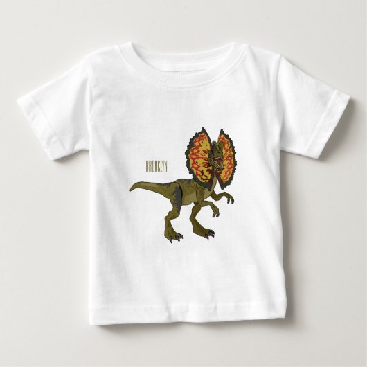 dilophosaurus漫画イラストレーション ベビーTシャツ (正面)