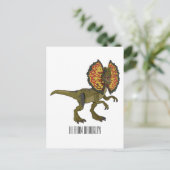 dilophosaurus漫画イラストレーション ポストカード (スタンド正面)