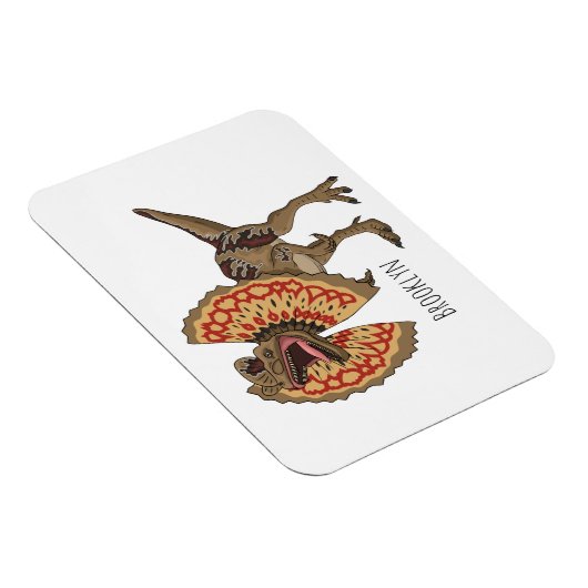 dilophosaurus漫画イラストレーション マグネット (右側)