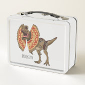 dilophosaurus漫画イラストレーション メタルランチボックス (裏面)