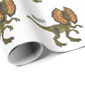 dilophosaurus漫画イラストレーション ラッピングペーパー (ロールコーナー)